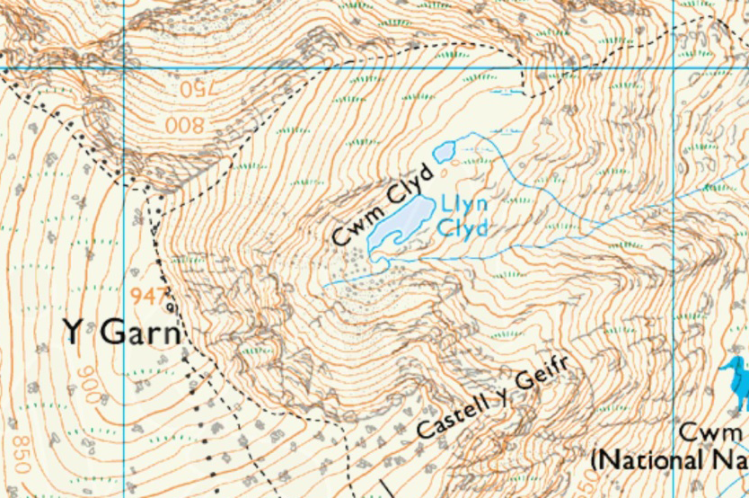 Map of Cwm Clyd in Snowdonia