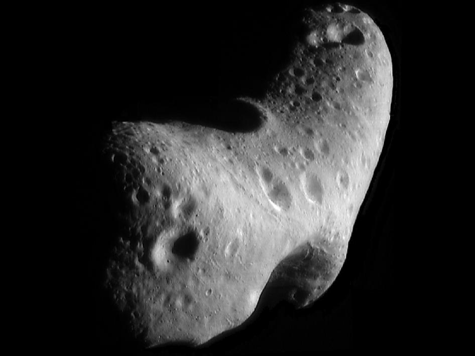 close up view of the asteroid Eros