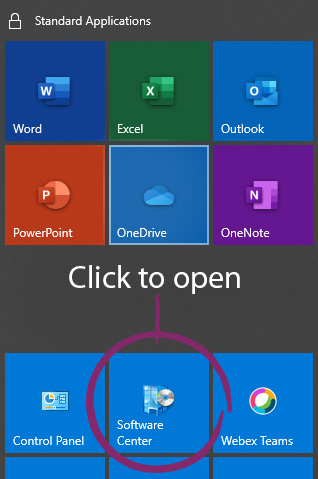 image of the Software Centre tile in the Start menu