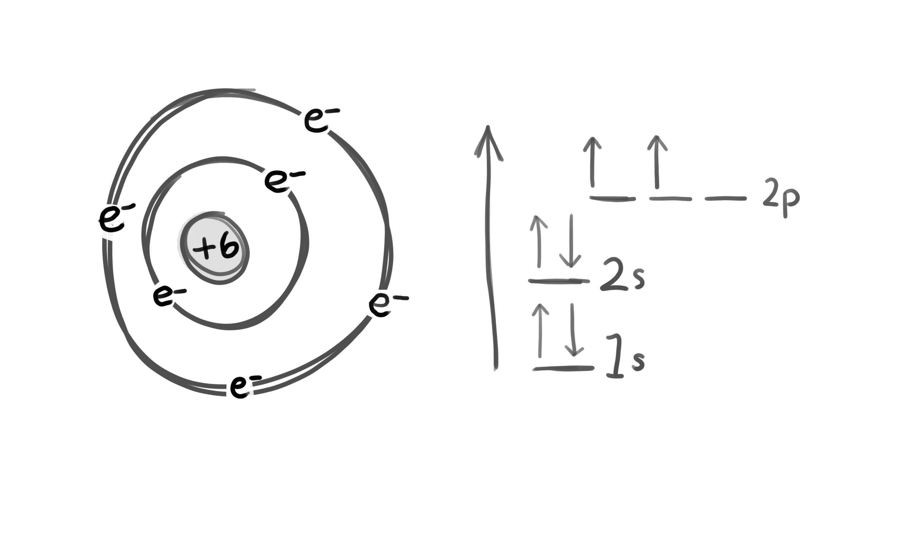 electron arrangement of a Carbon electron
