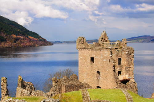 Urquhart Castle on Loch Ness in Scotland