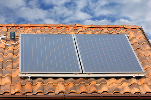 solar panel on a roof