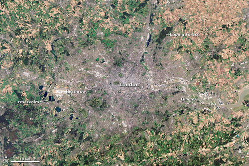 Landsat image of London
