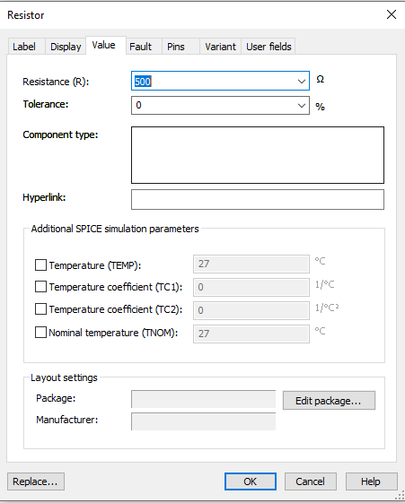 component edit screen