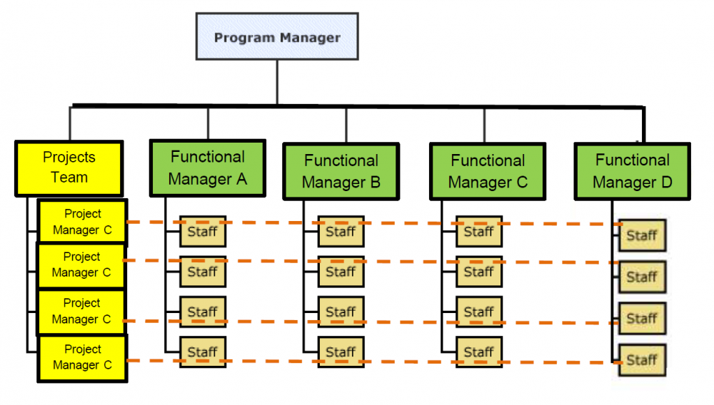 organisational chart showing line management at each level