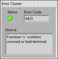 error cluster in labview