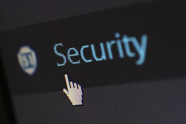decorative image of a computer screen with the cursor hovering over the word Security