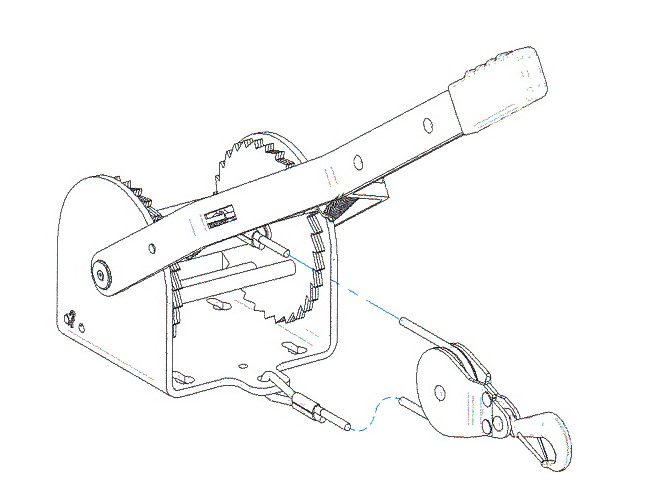 Drawing of a winch prototype