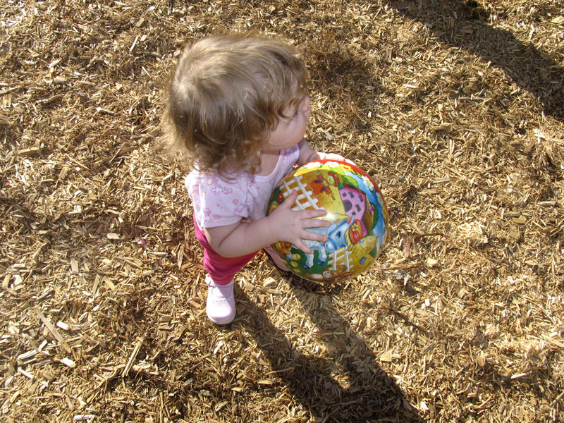 Toddler with ball